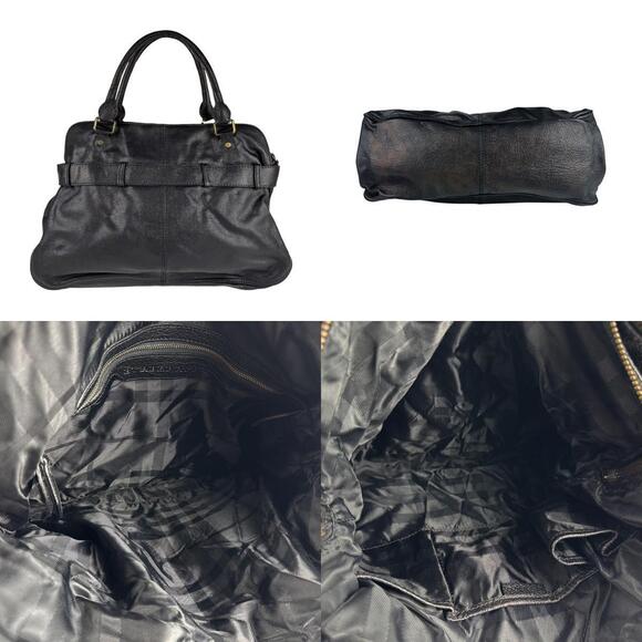 Burberry Black Leather Shoulder Handbag Bag